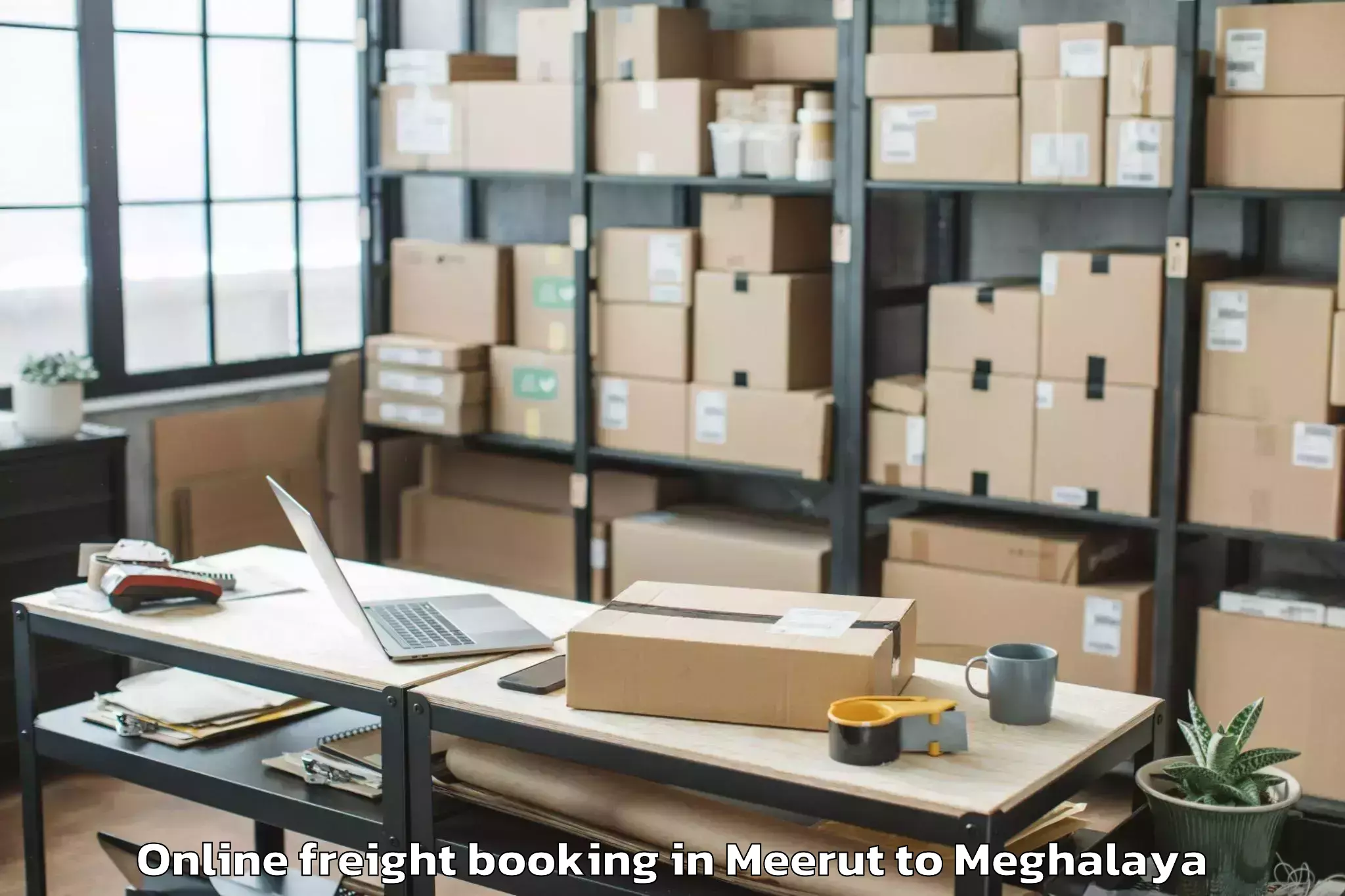 Comprehensive Meerut to Mawkynrew Online Freight Booking